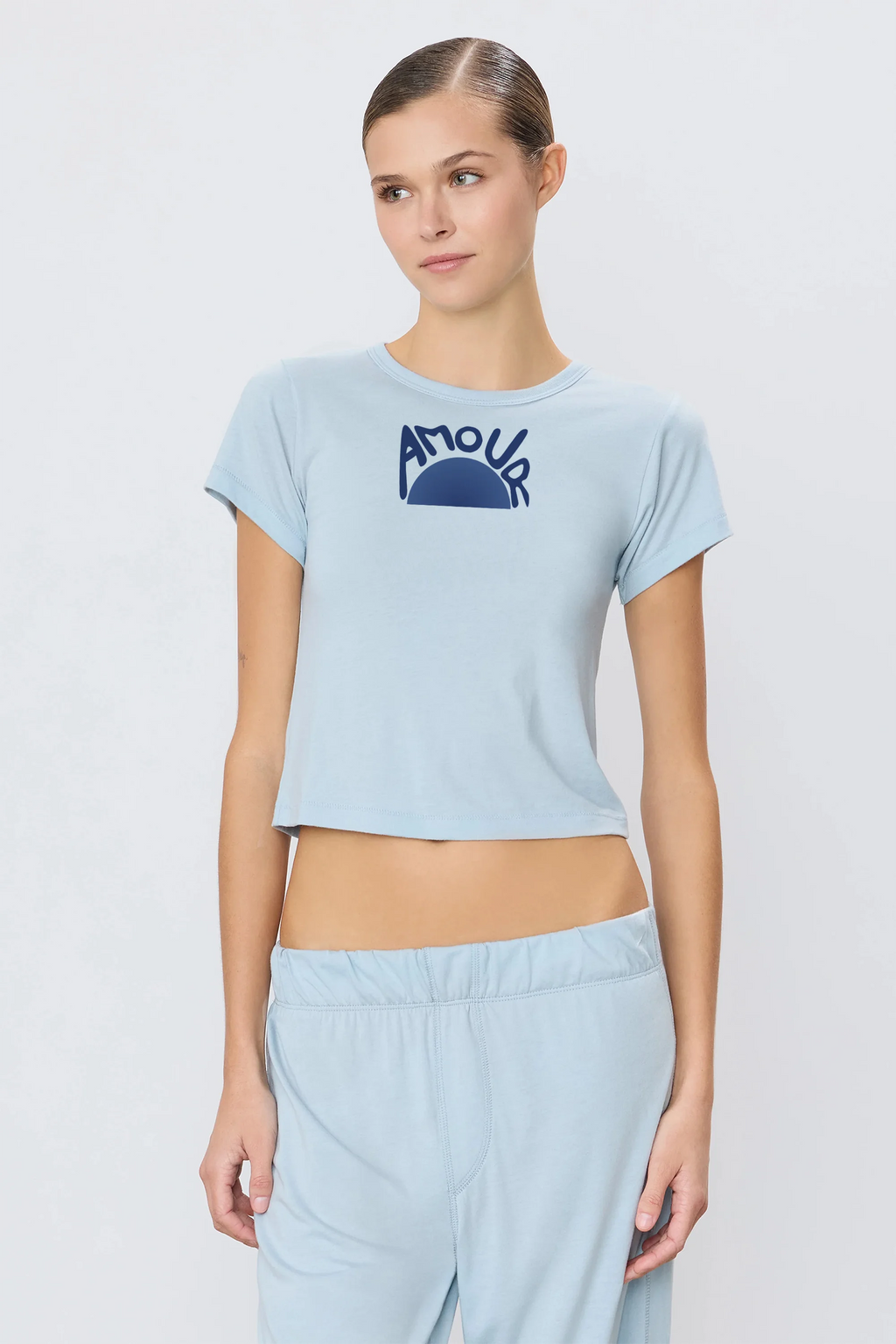 Amour Baby Tee - Baby Blue