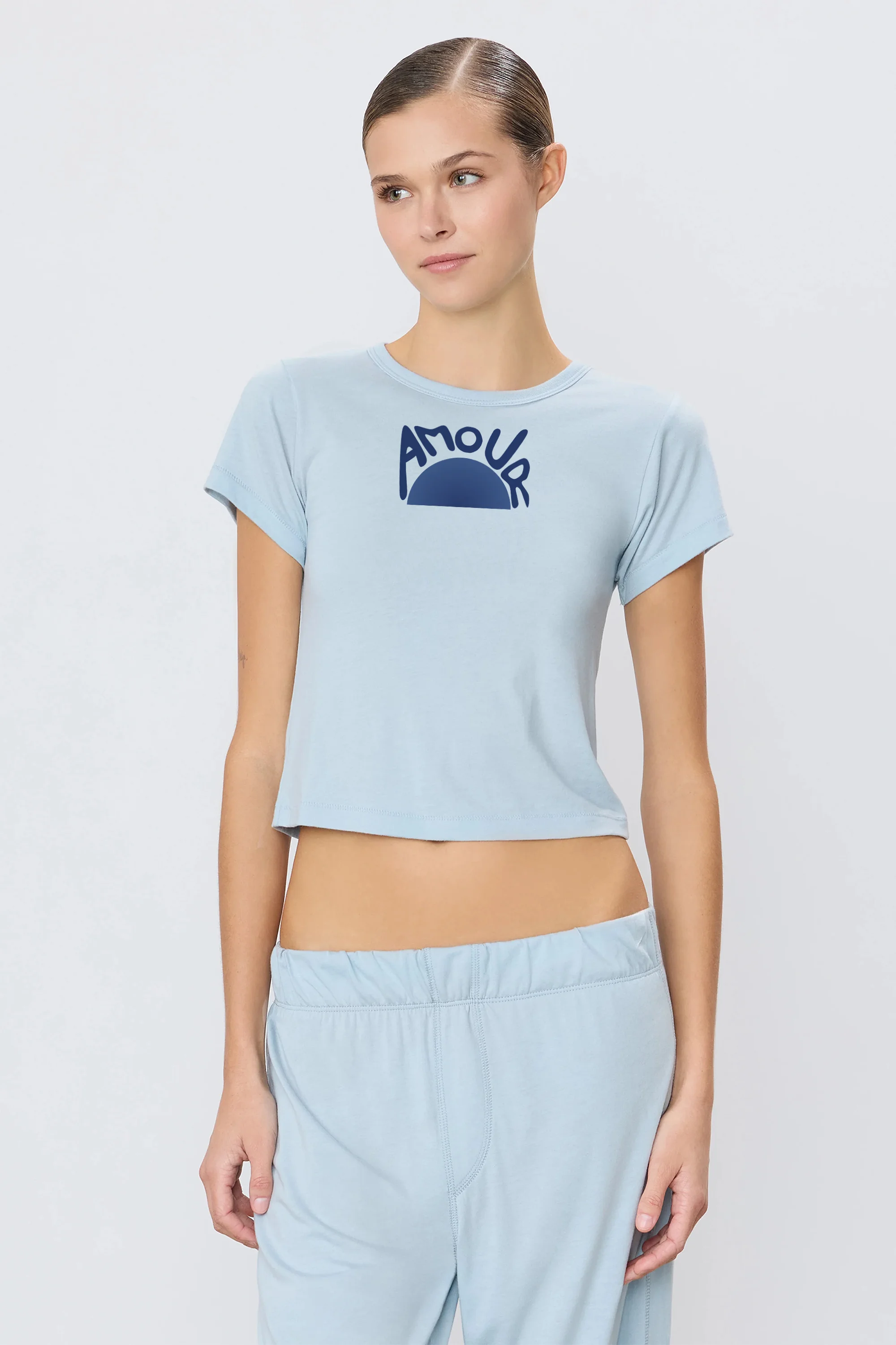 Amour Baby Tee - Baby Blue