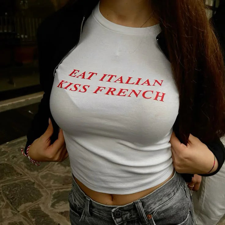 Eat Italian Kiss French Baby Tee